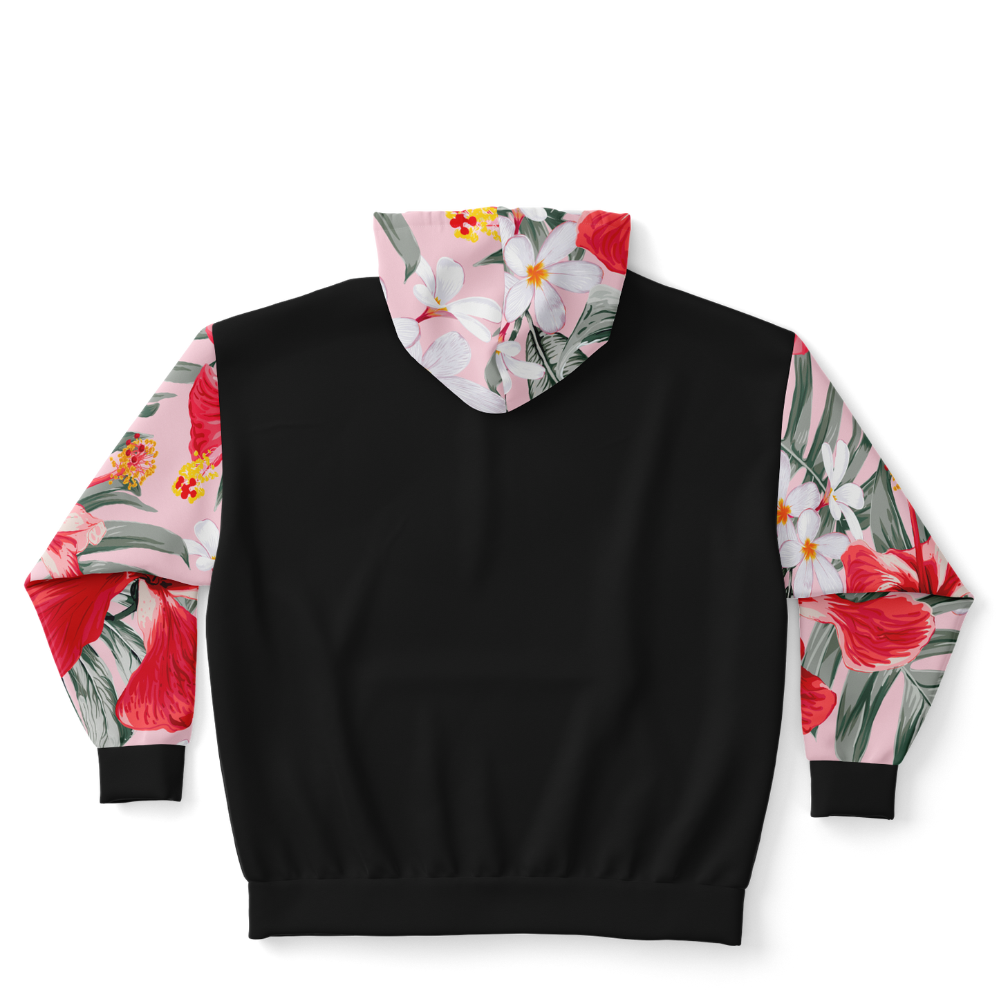 Plus Size Pink Flower We Dem Polyz Unisex Hoodie (AOP)