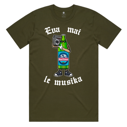 Army Green Vailima Eva Mai Le Musika Tee