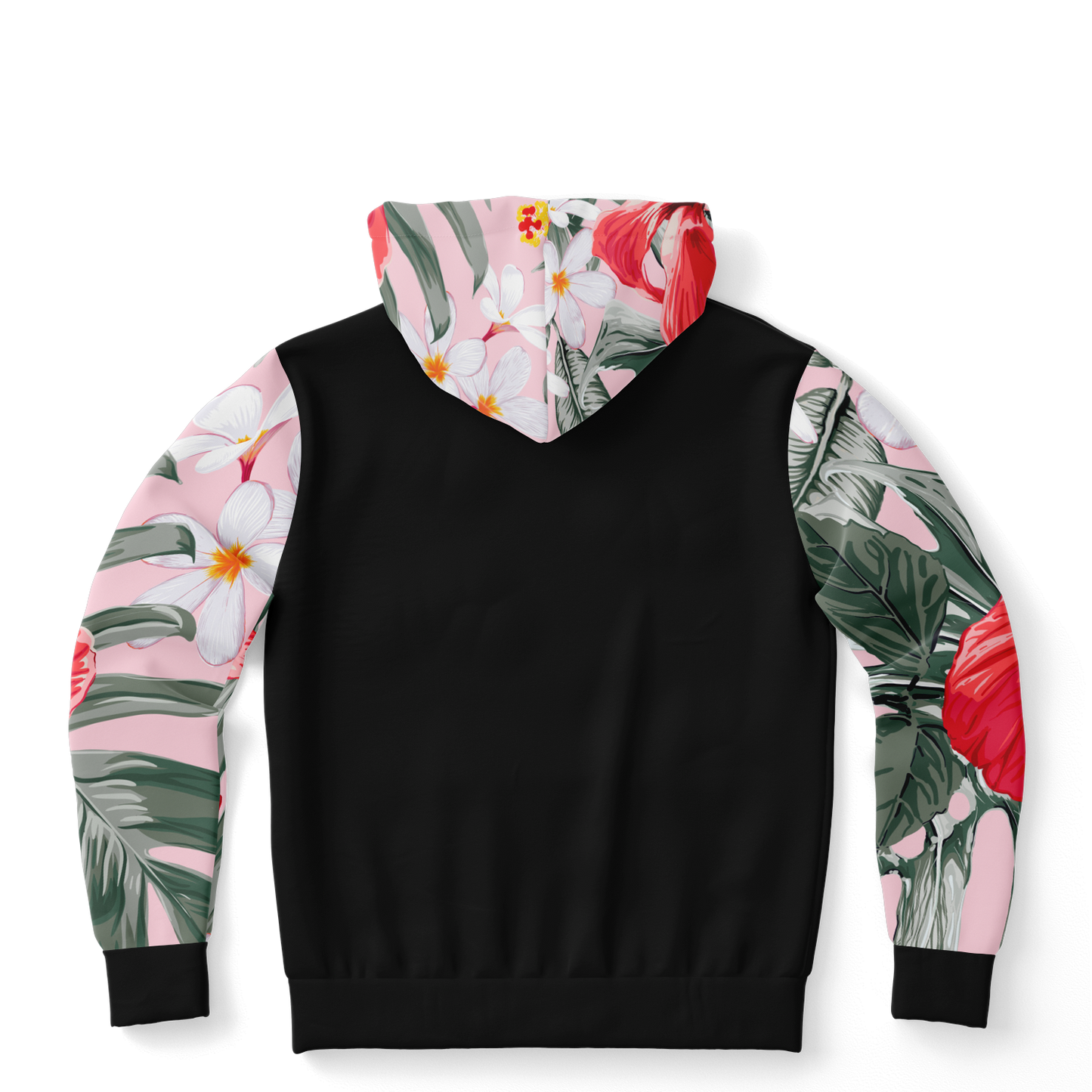 Pink Flower We Dem Polyz Unisex Hoodie (AOP) Regular Size