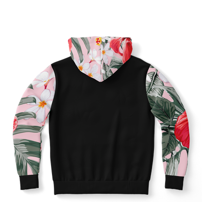 Pink Flower We Dem Polyz Unisex Hoodie (AOP) Regular Size