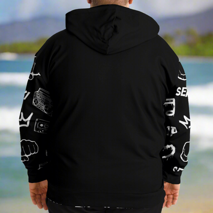 Plus Size Eva Mai Le Musika Unisex Hoodie (AOP)